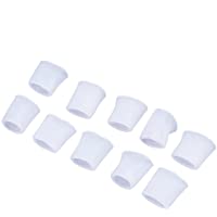 ROSENICE Protectores dedos pie de gel Tubo de Pies de silicona para Ampollas Callos 5 pares (Zócalo Abierto Blanco)